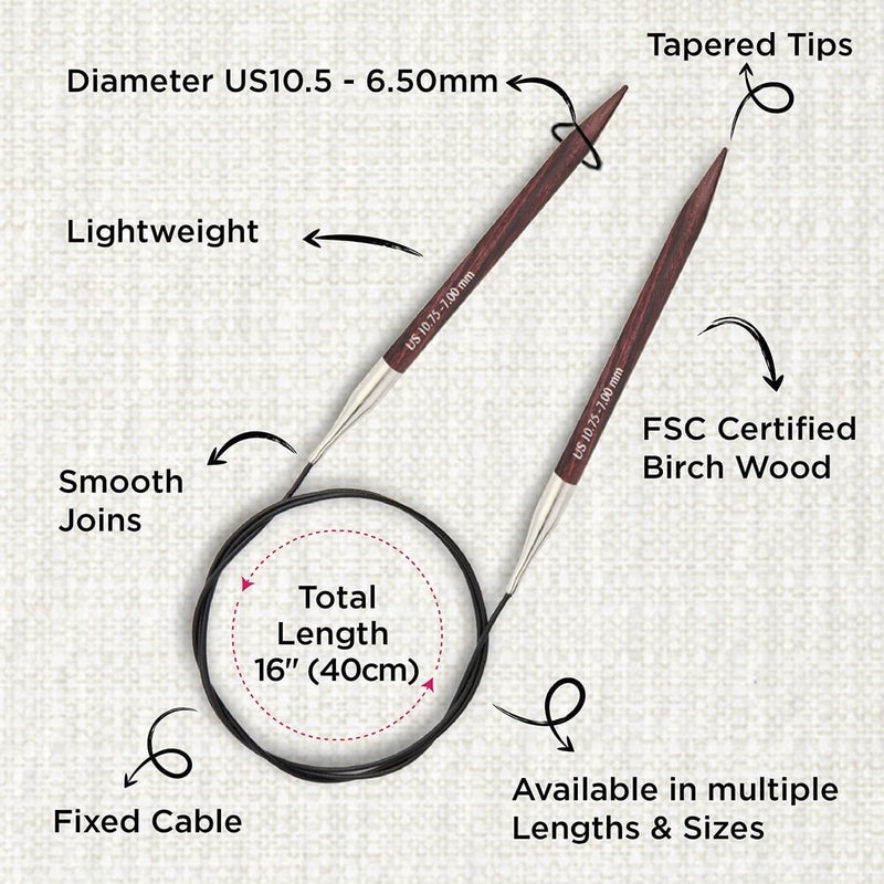 Knit Pro Dreamz Fixed Circular Needles 16" (40cm) | US Size 10.5 (6.5mm) - Image 3